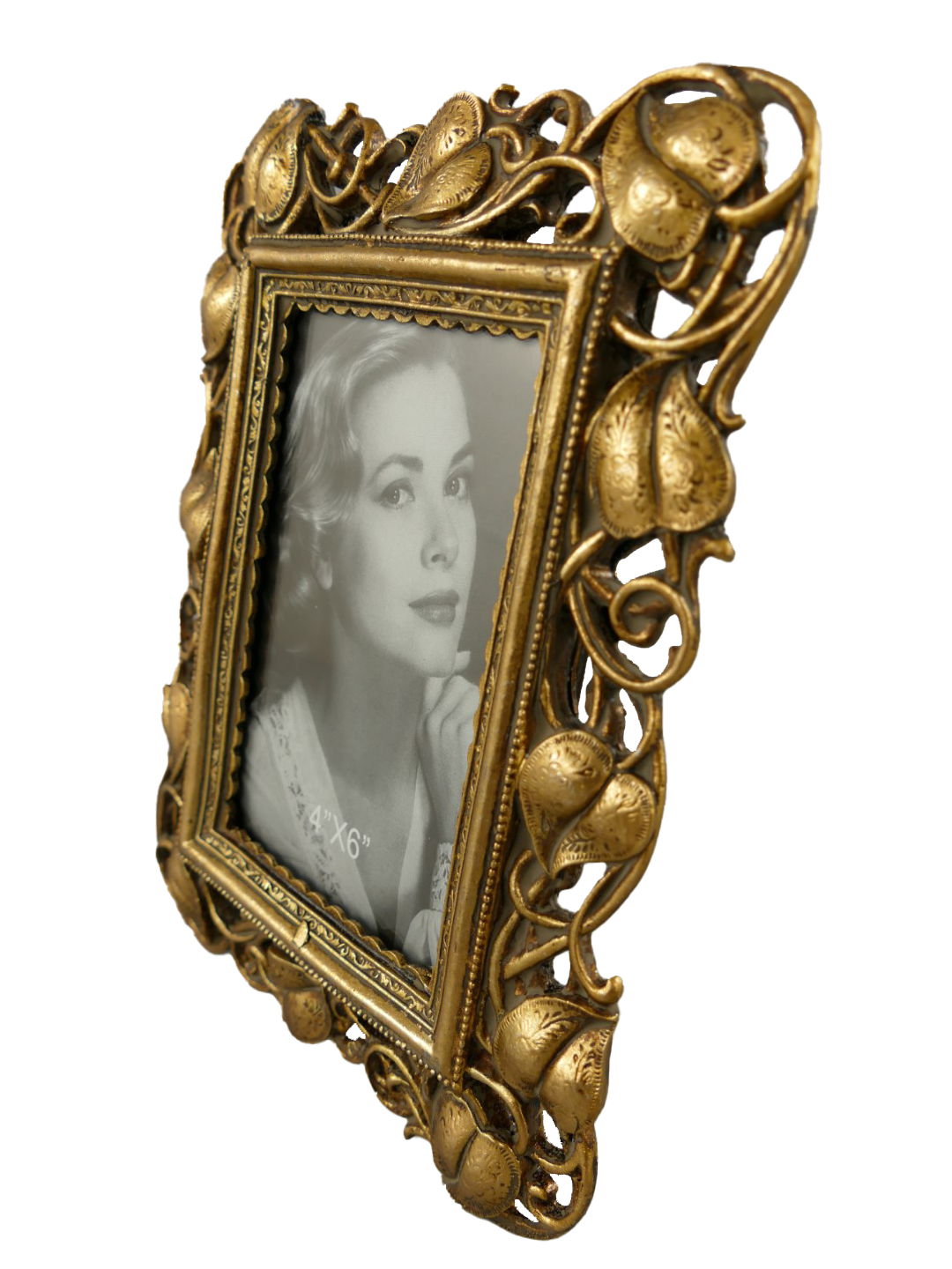 Bilderrahmen Barock mit Engelsfiguren Gold zum Aufstellen H:32cm 