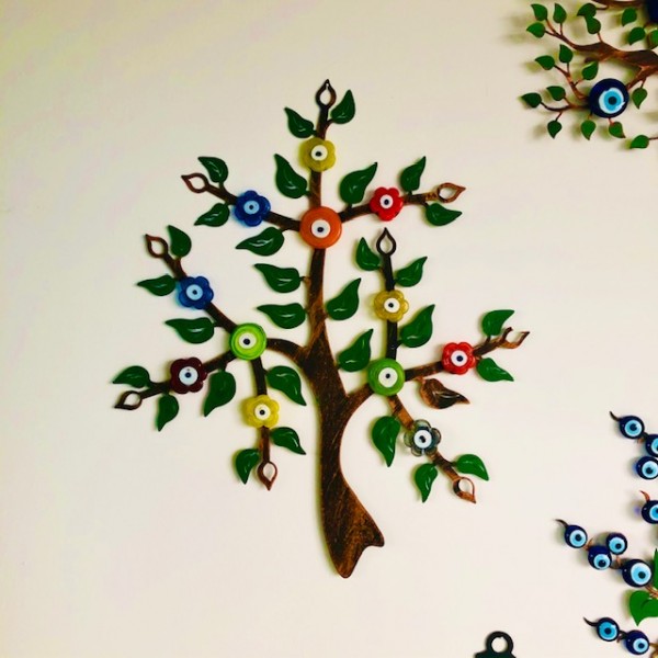 Wanddeko Lebensbaum Blüten Metall