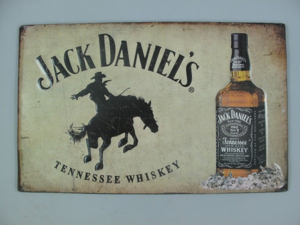 Wandschild aus Metall mit Motiven , Jack Daniels